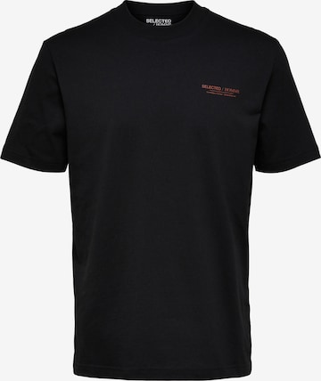 SELECTED - Camiseta 'Matt' en negro: frente