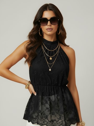 WEARABLE STORIES Top 'Lace' in Zwart