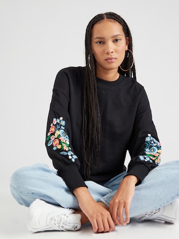 ONLY Sweatshirt 'Brooke' in Zwart: voorkant