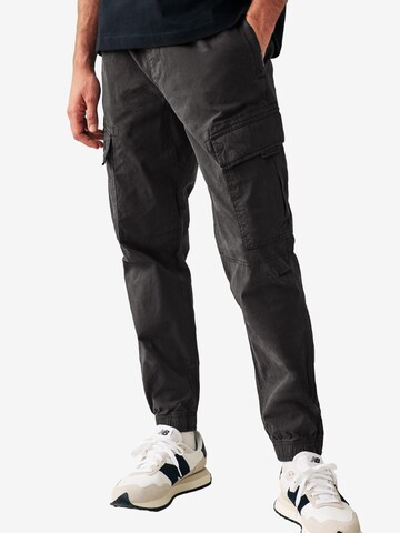 Next Tapered Cargo trousers in Black: front