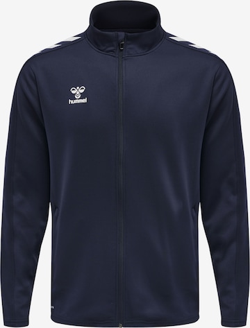 Hummel - Sudadera con cremallera deportiva en azul: frente