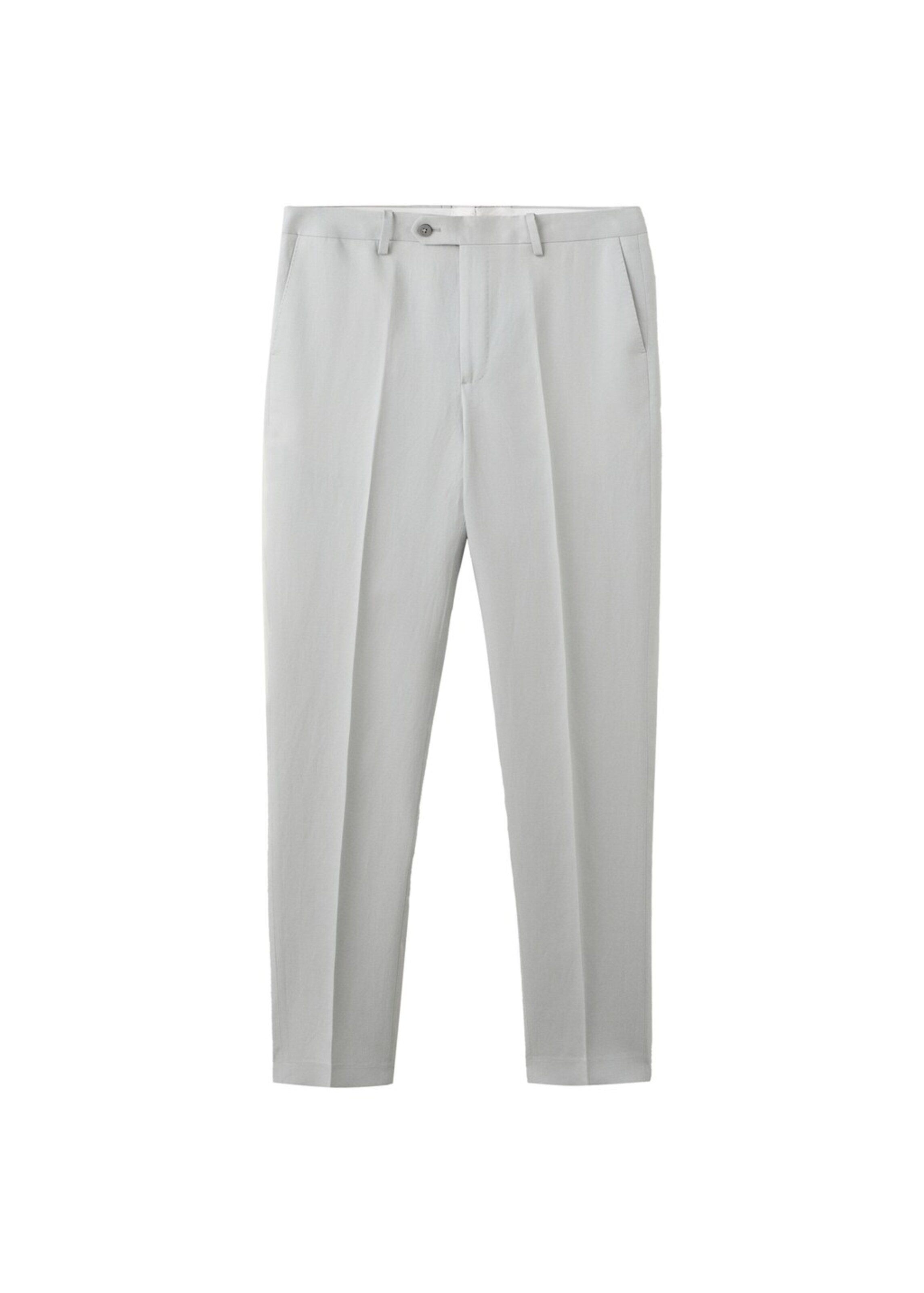 MANGO MAN Slim fit Pleated Pants in Grey: front