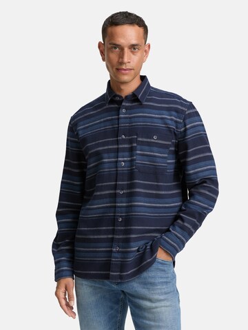 Fit confort Chemise TOM TAILOR en bleu : devant