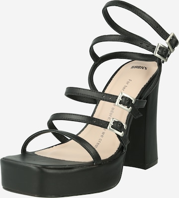 BRONX - Sandalias con hebilla 'New Spice' en negro: frente