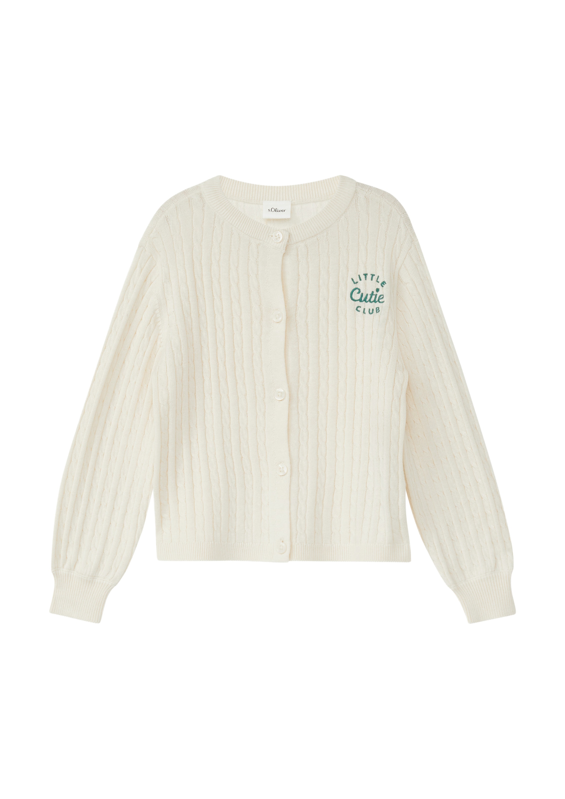 s.Oliver Gebreid vest in Beige: voorkant