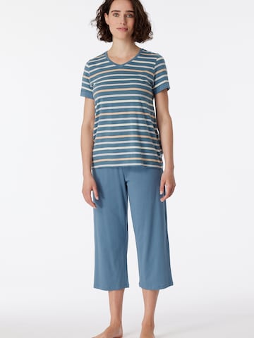 SCHIESSER Pyjama 'Casual Essentials' in Blauw: voorkant