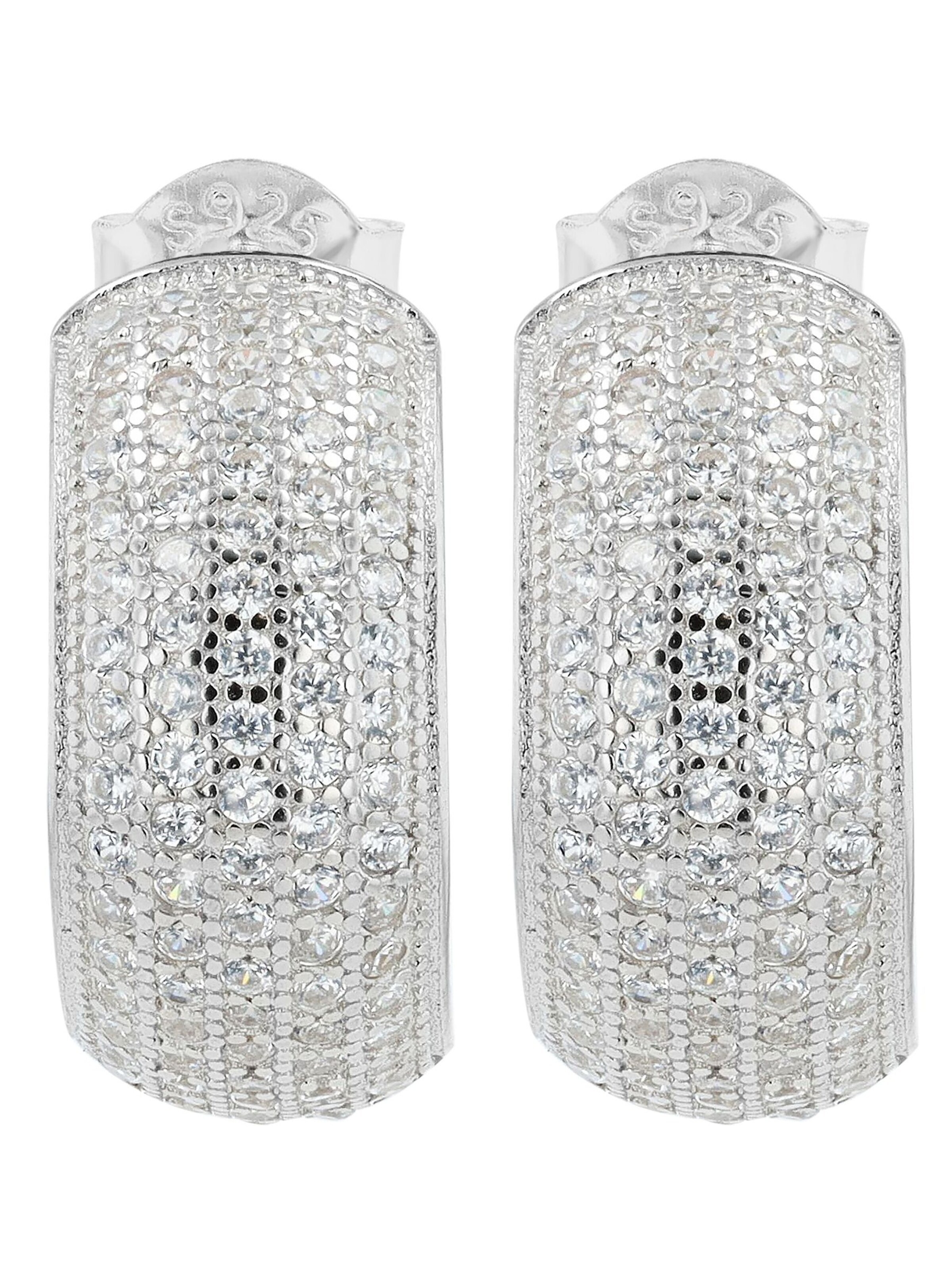Akzent Earrings '"Qian" aus 925 Sterlingsilber, rhodiniert, langlebig' in Silver: front