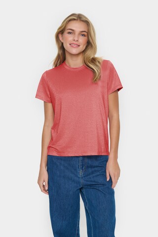 SAINT TROPEZ - Camisa 'Haga' em vermelho: frente