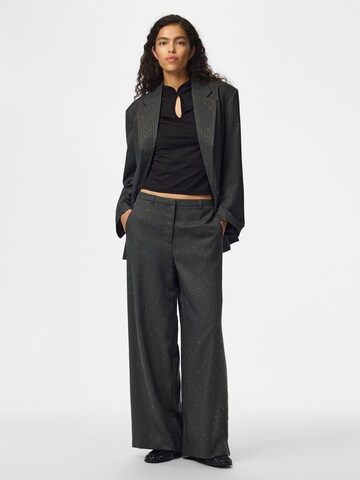 PIECES Wide leg Broek 'PCFalka' in Grijs
