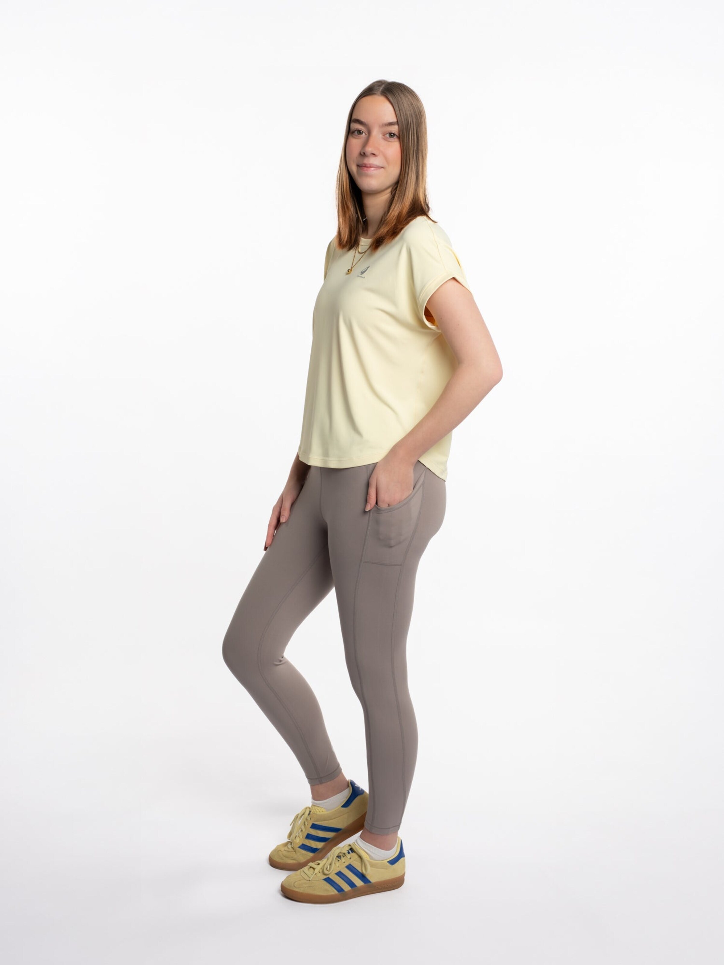 mymotus Shirt 'Mymotus® ladies V-neck T-shirt, Soft Yellow, YW20' in Yellow