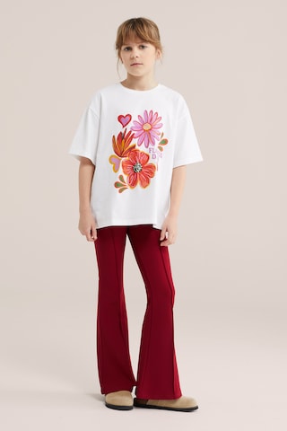 WE Fashion Flared Leggings in Red