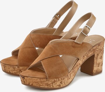 LASCANA Strap sandal in Brown