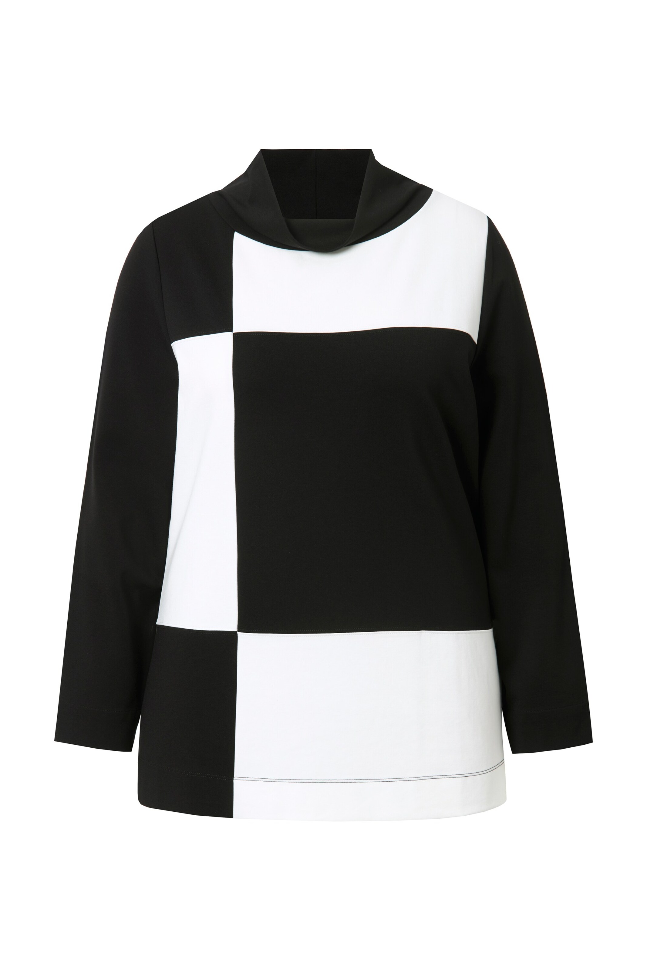 Ulla Popken Sweatshirt in Zwart: voorkant