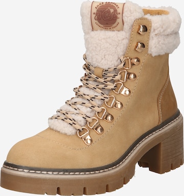 MTNG Lace-Up Ankle Boots 'DORIS' in Beige: front