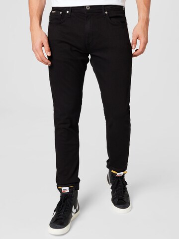 Coupe slim Jean 'STANLEY' Pepe Jeans en noir : devant