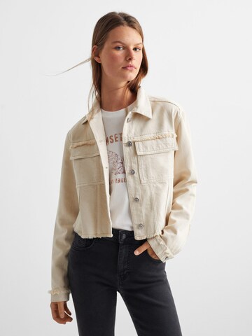 MANGO TEEN Jacke 'FLECO' in Beige: predná strana