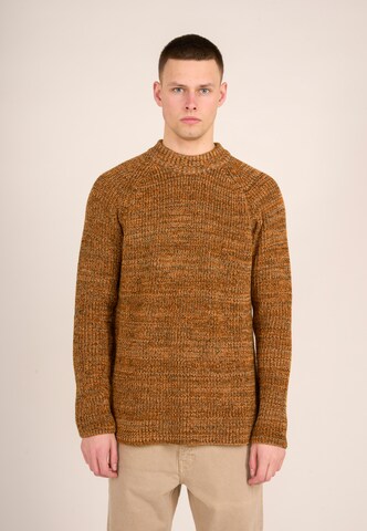 KnowledgeCotton Apparel Sweater in Brown: front