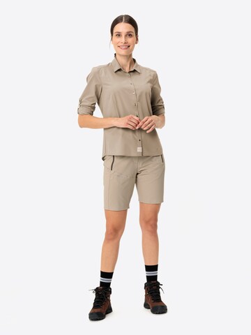 VAUDE Athletic button up shirt 'Rosemoor' in Beige