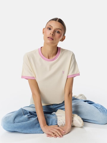 Cardio Bunny - Camiseta 'CONTRAST TRIM' en beige