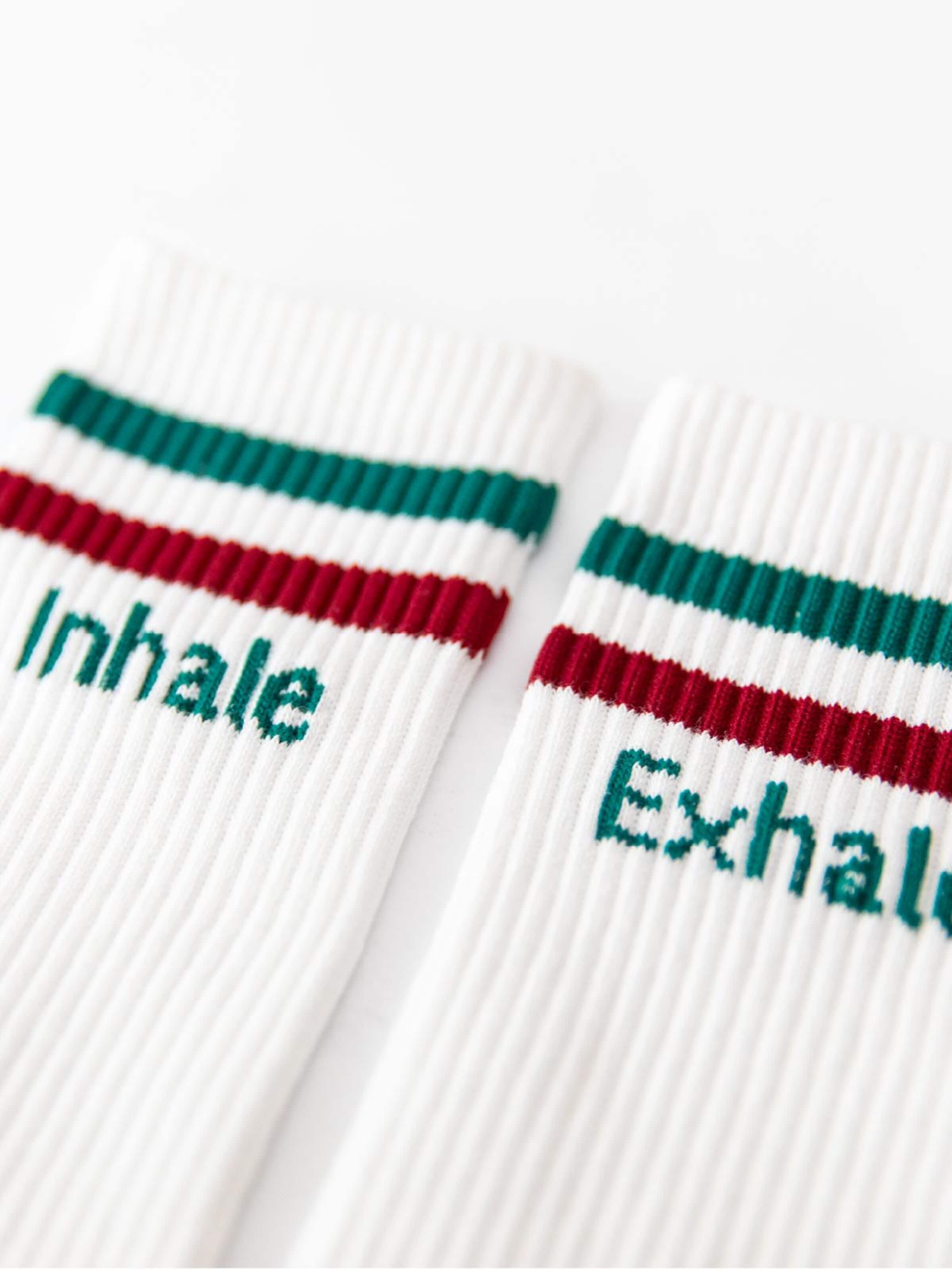 Divasya Socks 'Inhale Exhale' in Red