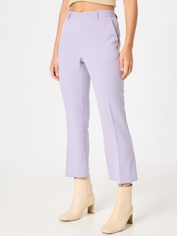 ICHI Regular Pleated Pants in Purple: front