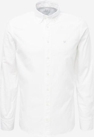 Coupe slim Chemise Hackett London en blanc : devant