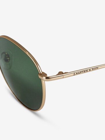 zaļš Kapten & Son Saulesbrilles 'London Large Gold Green'