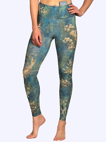 Magadi Skinny Sporthose 'Camo'‌ in Grün