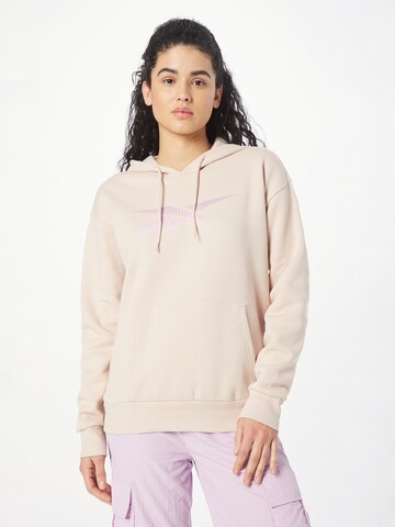 Reebok - Sweatshirt de desporto 'Doorbuster' em bege: frente