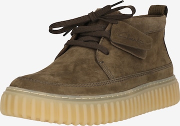 CLARKS Schnürstiefelette 'Torhill Hi' in Braun: Vorderseite