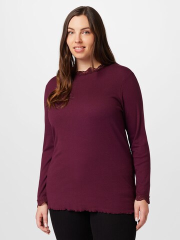 Fransa Curve Shirt in Purple: front