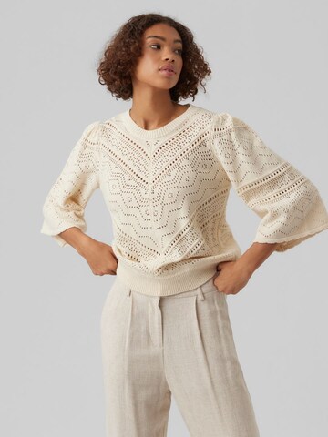 Pull-over 'Bernadette' VERO MODA en beige : devant