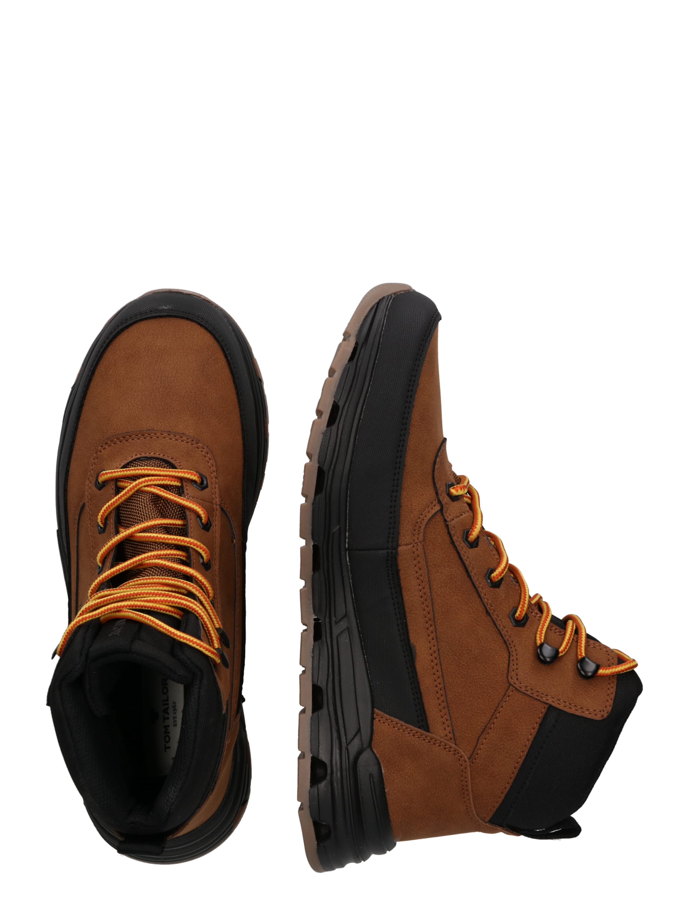 TOM TAILOR Šněrovací boty – hnědá