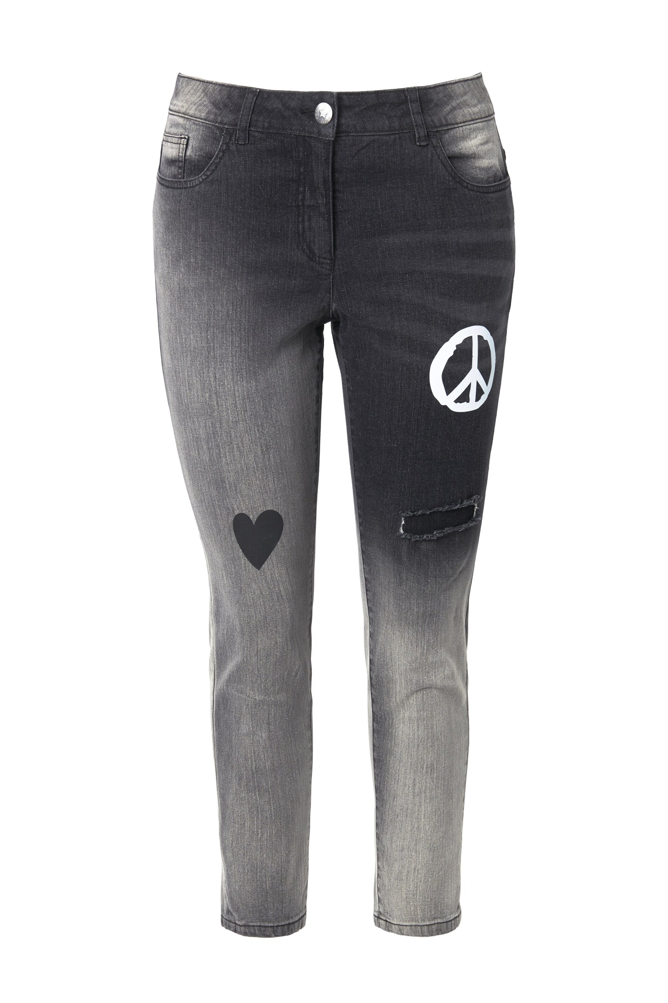 Angel of Style Slimfit Jeans in Zwart: voorkant