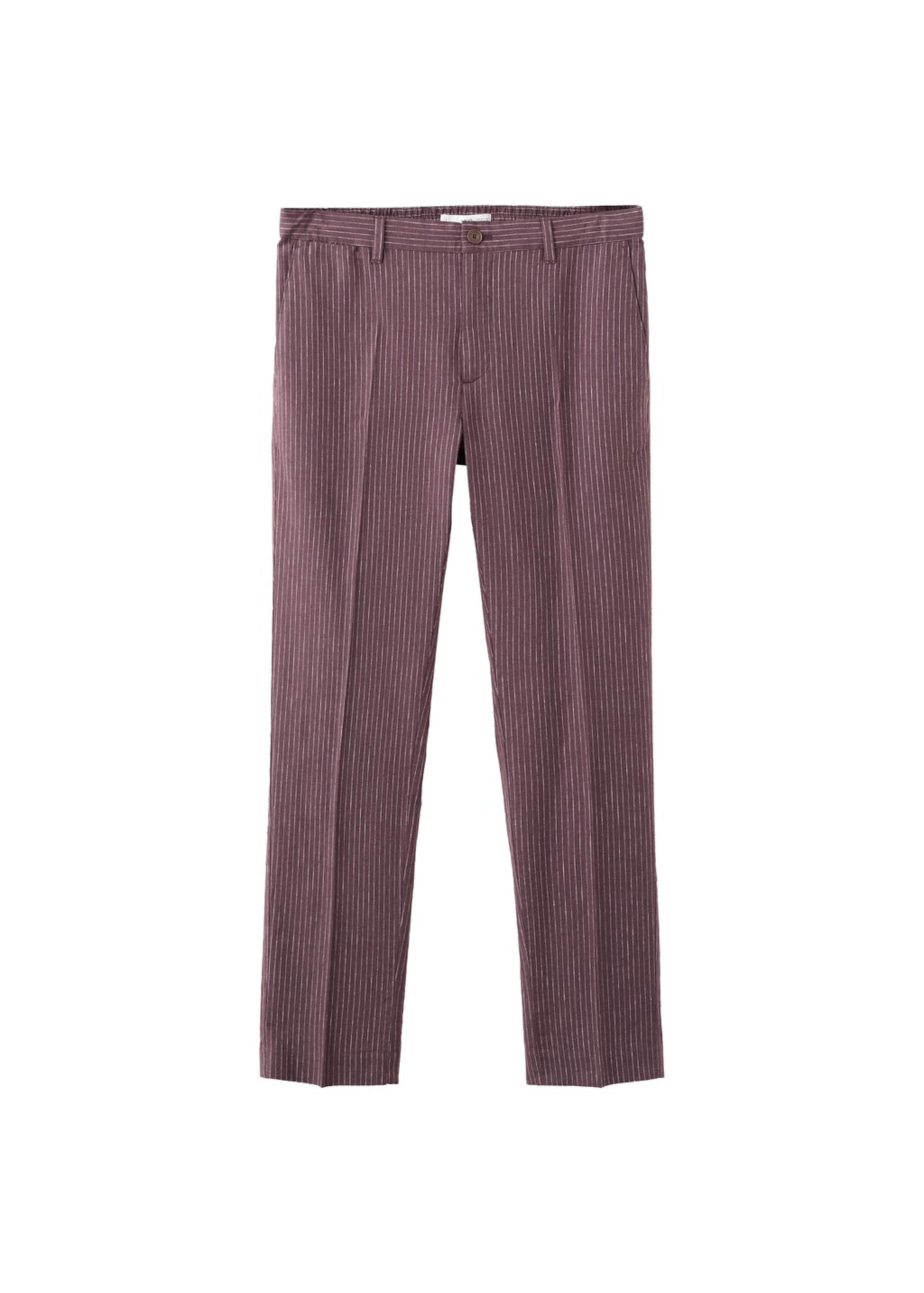 MANGO MAN Slim fit Pleated Pants 'Rainier' in Purple: front