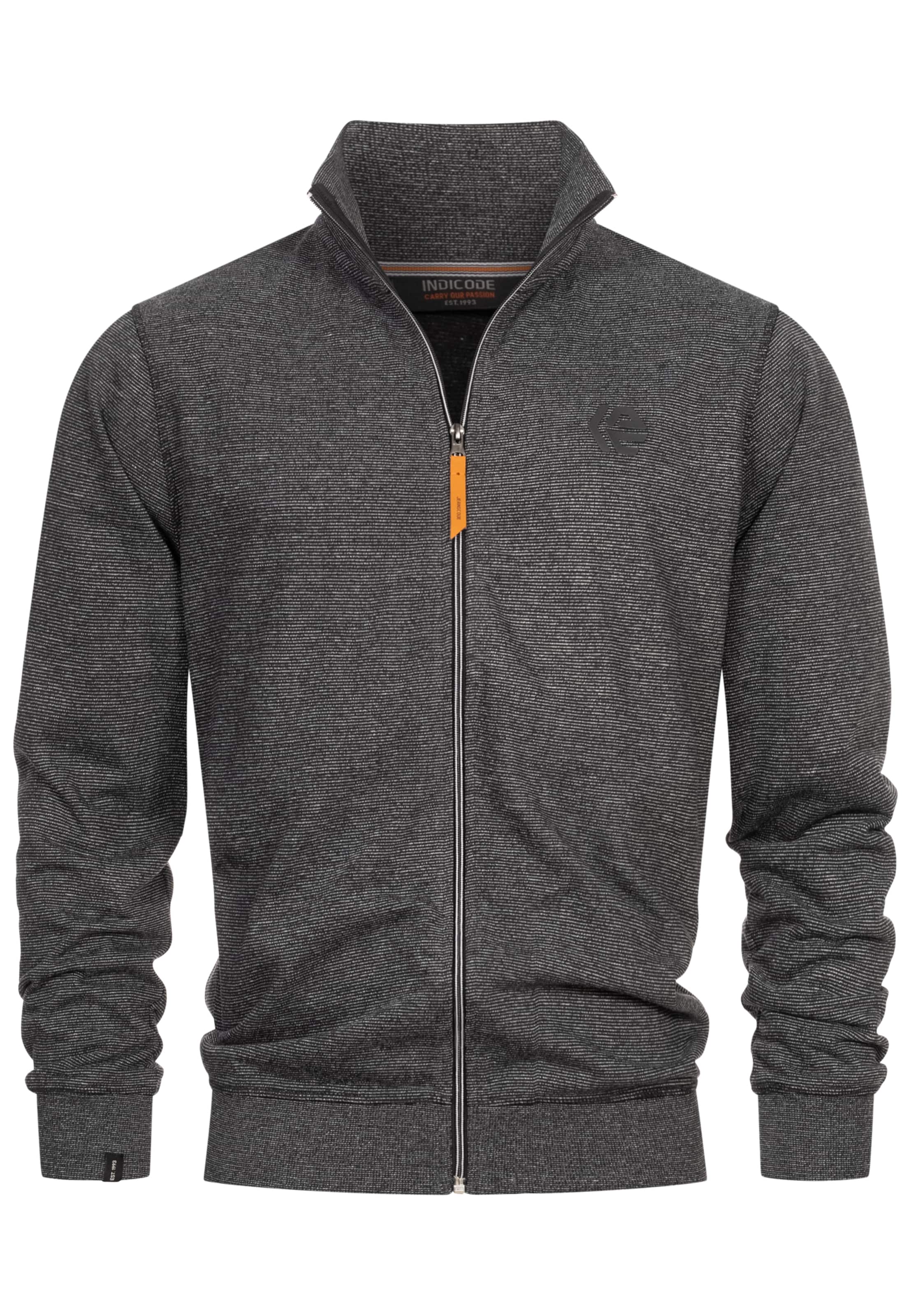 INDICODE JEANS Sweatvest &#x27; Yanic &#x27; in Zwart: voorkant