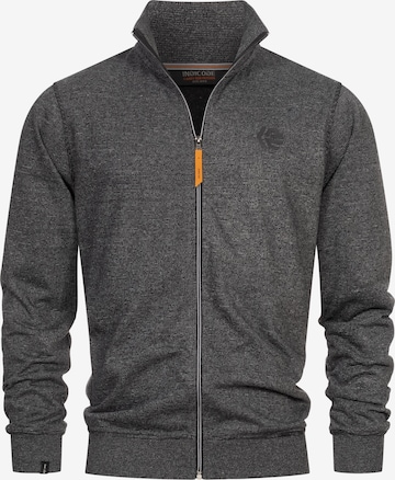 INDICODE JEANS Sweatvest ' Yanic ' in Zwart: voorkant