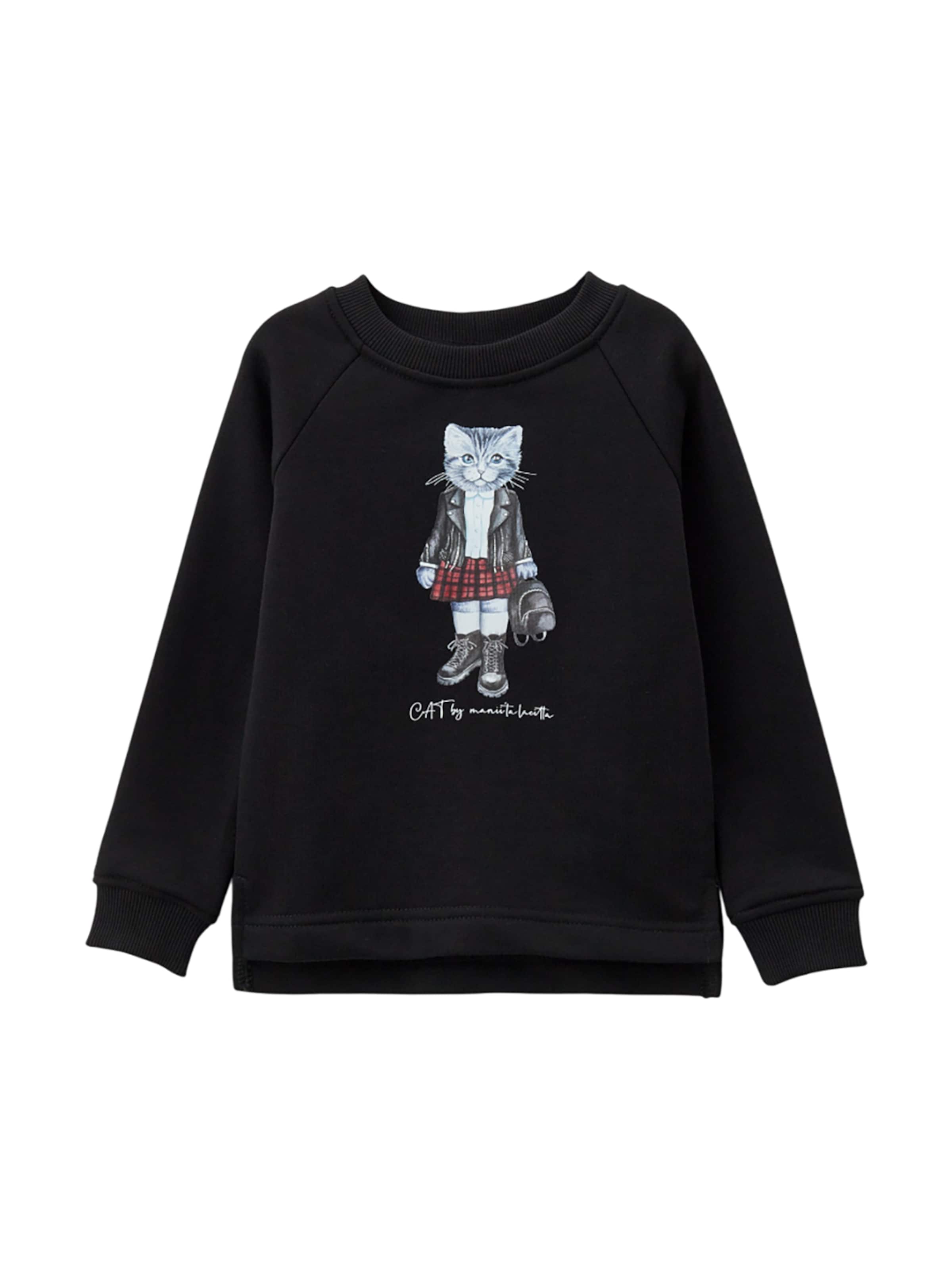 Felpa 'Rocker Kitty' di Cat e Lolette in nero: frontale