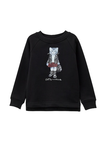 Cat e Lolette Sweatshirt 'Rocker Kitty' in Zwart: voorkant