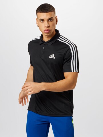 ADIDAS SPORTSWEAR Performance Shirt 'Primeblue Designed To Move 3-Stripes' in Black: front