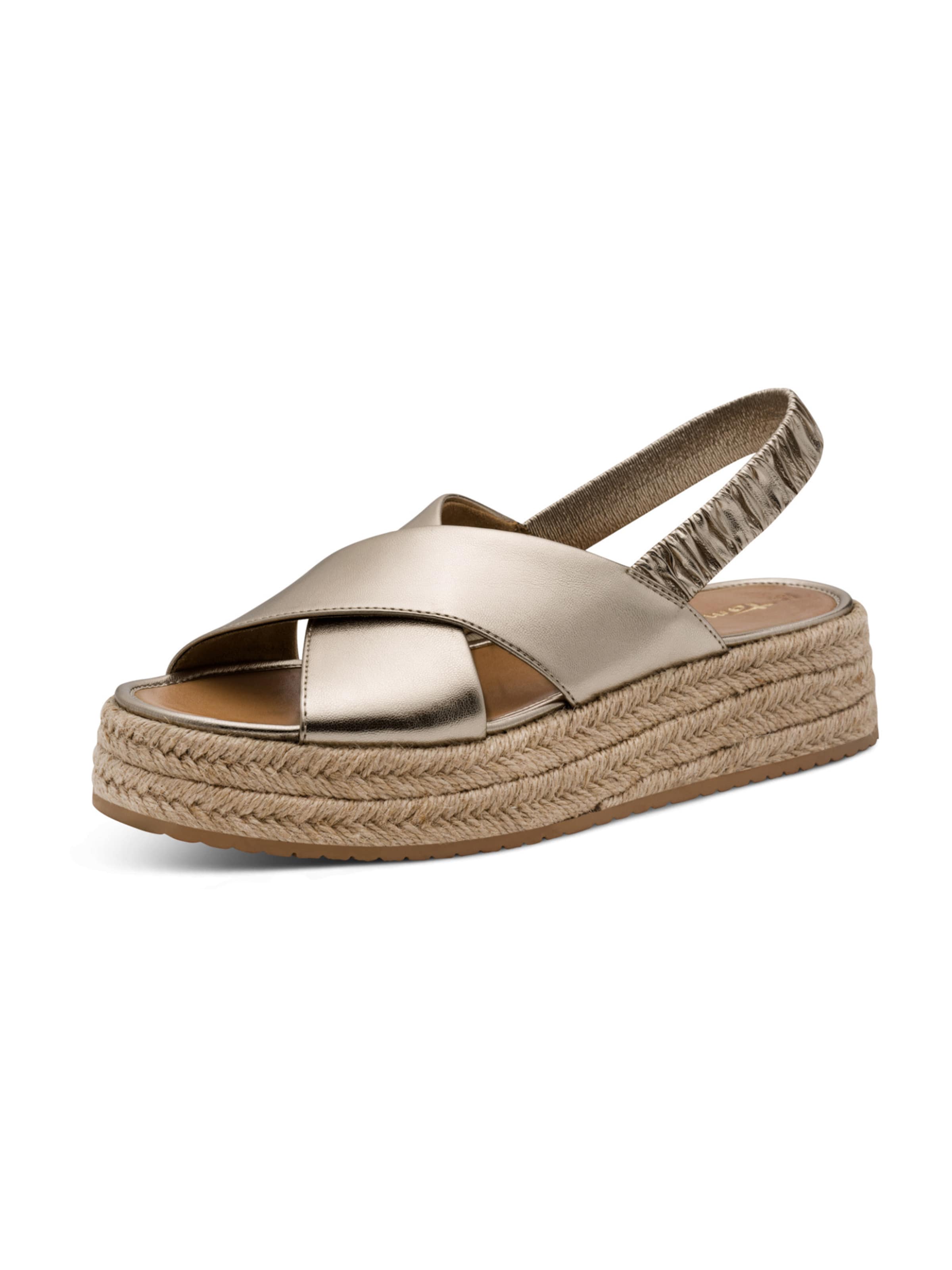 Sandales Tamaris en or : devant