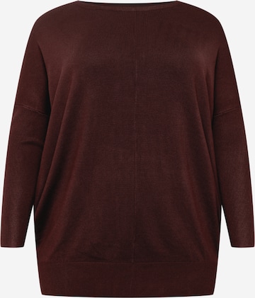 Zizzi Sweater 'Carrie' in Brown: front