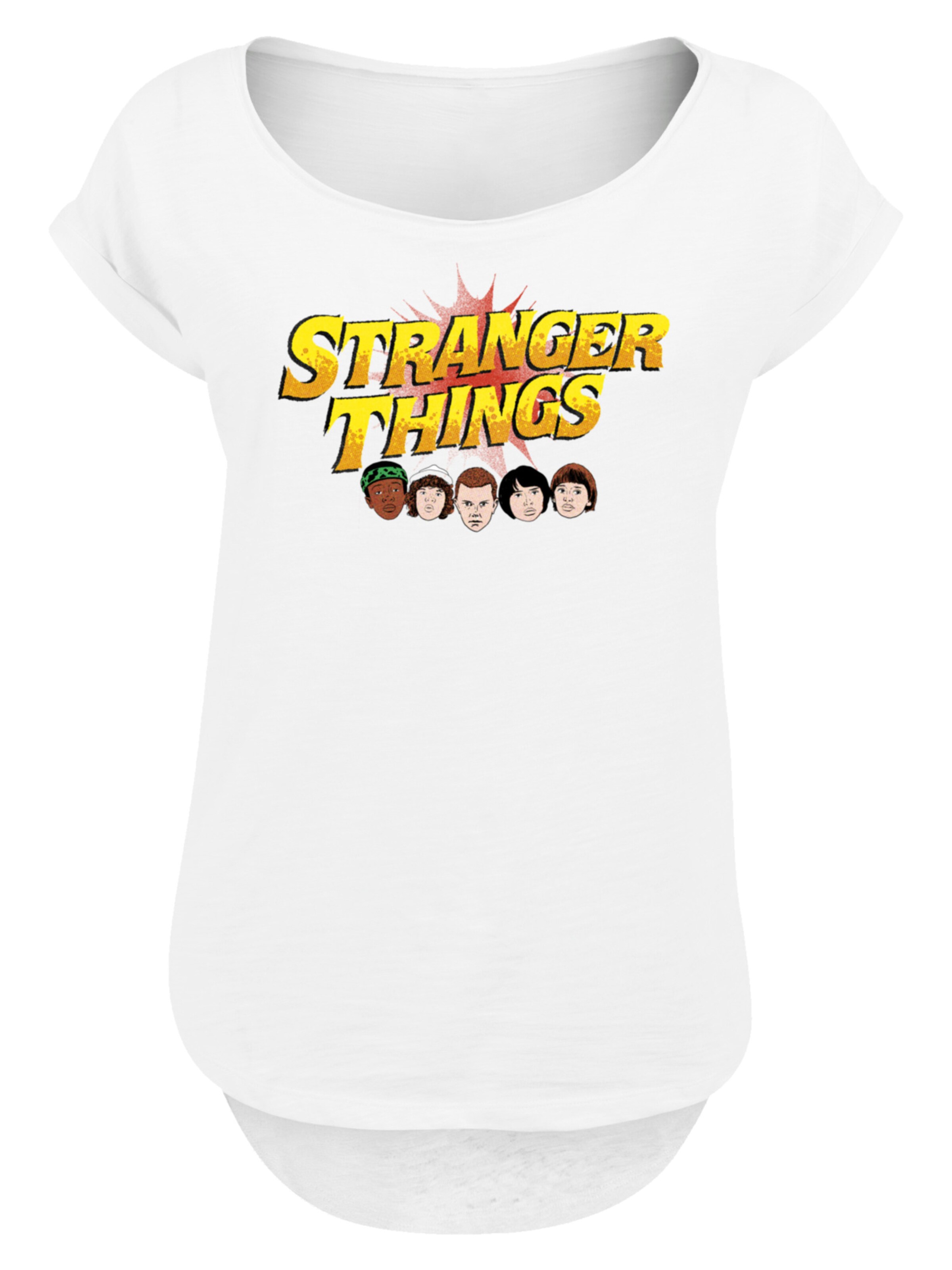F4NT4STIC Shirt 'Stranger Things Netflix TV Series' in Wit: voorkant
