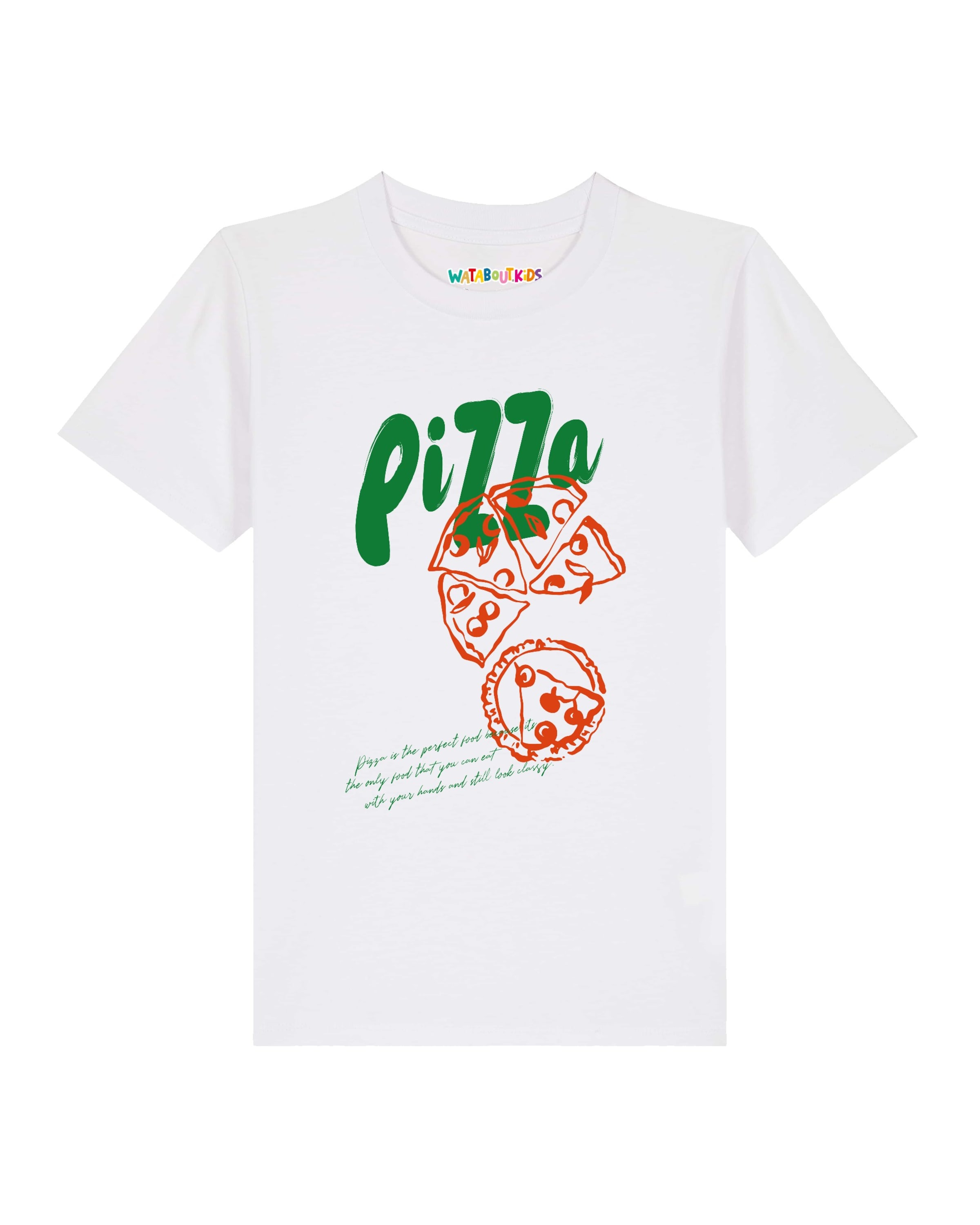 Maglietta 'Pizza' di watabout.kids in bianco: frontale