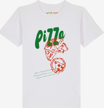 Maglietta 'Pizza' di watabout.kids in bianco: frontale