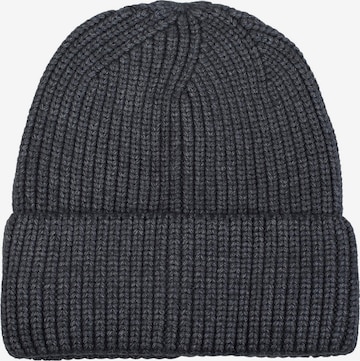 styleBREAKER Mütze 'Feinstrick Beanie Mütze mit Krempe' in Grau: Vorderseite