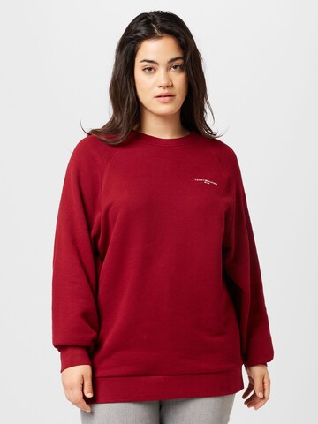 Tommy Hilfiger Curve - Sweatshirt em vermelho: frente