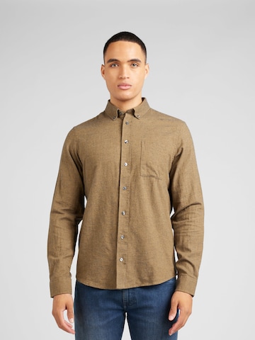 Casual Friday Regular fit Button Up Shirt 'Anton' in Brown: front