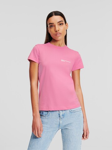KARL LAGERFELD JEANS Тениска в розово: отпред