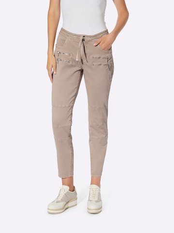 heine Regular Broek in Beige: voorkant